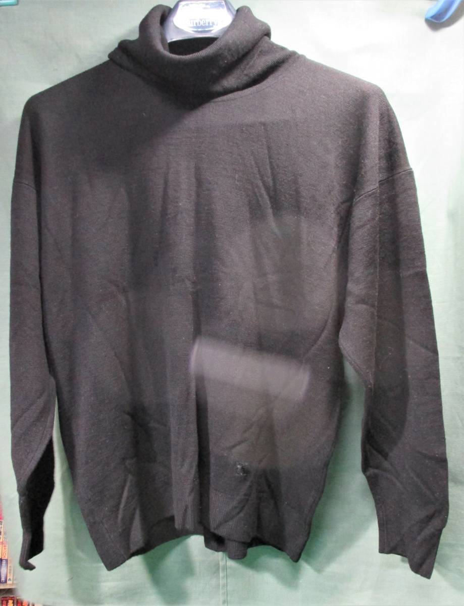 Burberrys (バーバーリーズ) ニット タートルネック メリノウール 100% サイズ42/107cm ネイビー バーバリー●0817拍卖