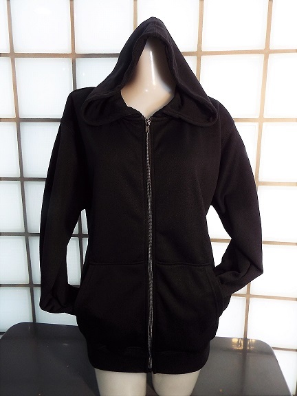 ボウメール ブラック無地 LLサイズ 裏起毛 前ジップ パーカー ポリエステル100% 新品 BEAUMERE拍卖