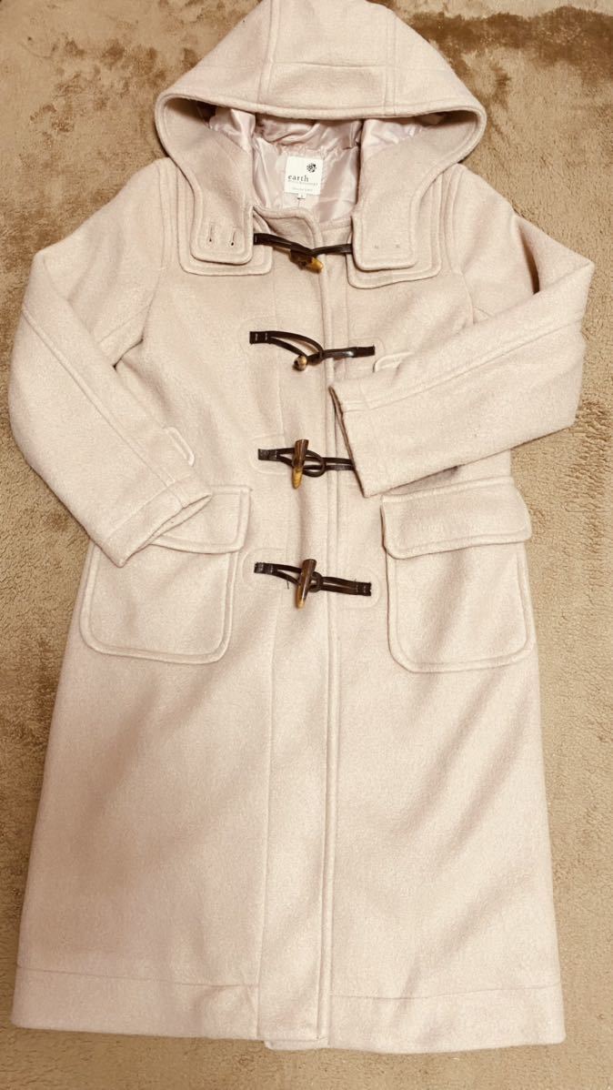 1回着用★earth music&ecology アースミュージック&エコロジー ダッフルコート ロングコート Sサイズ ピンクベージュ拍卖