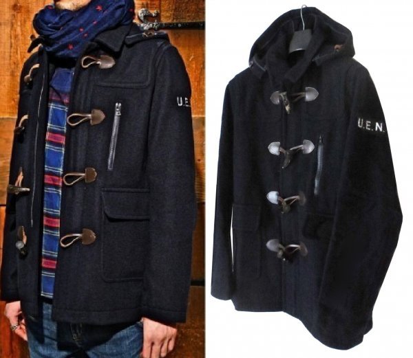 定価8.1万 UNIFORM EXPERIMENT WOOL MELTON DUFFLE COAT 2 NAVY UE ウール メルトン ダッフル コート ririジップ SOPH ソフ拍卖