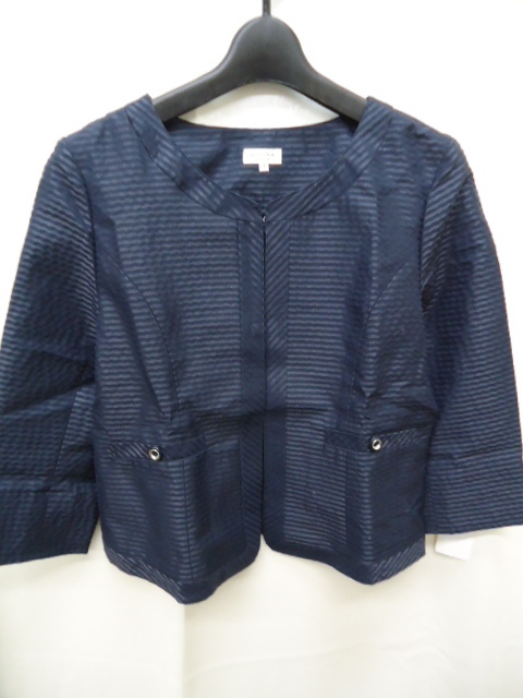 【KCM】jmc-406-9AR★未使用★【persodea/ペルソデア】フォーマル ジャケット 七分丈 9AR ネイビー レディース 拍卖