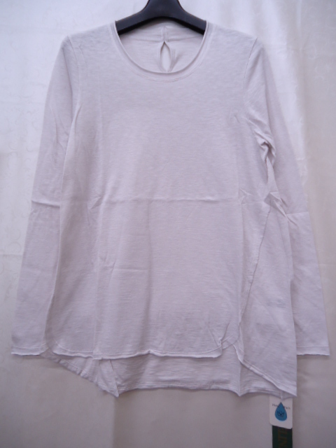 【KCM】tor-64★新品★【ANGELINA/アンジェリーナ】レディース 長袖Tシャツ 裾切りっぱなし オフホワイト系 サイズ M~L 日本製拍卖