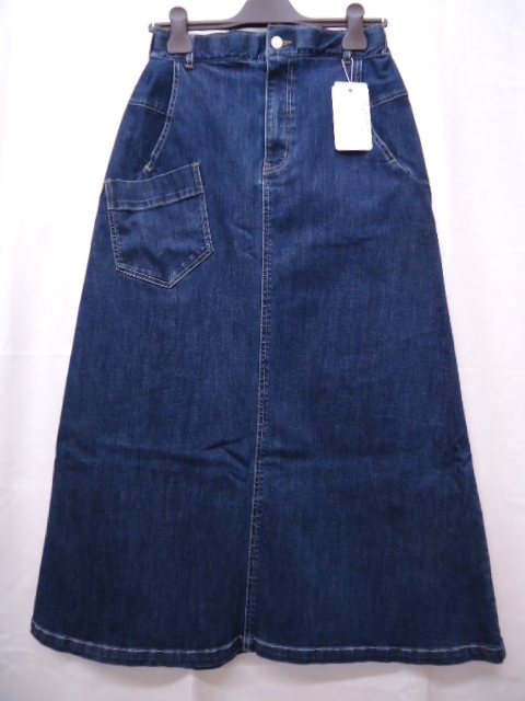 【KCM】tor-126★新品★【Cachette/カシェット】レディース デニム ロングスカート 背部ゴム仕様 インディゴ系 サイズ 02拍卖