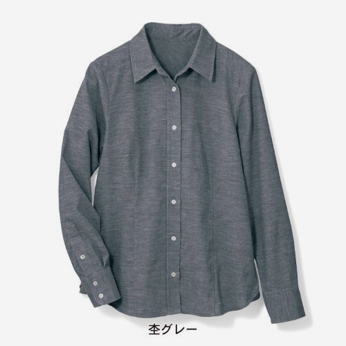 未使用 ベルメゾン Kcarat 黒田 コーデュロイシャツ コットン100 L L~LL位 灰拍卖