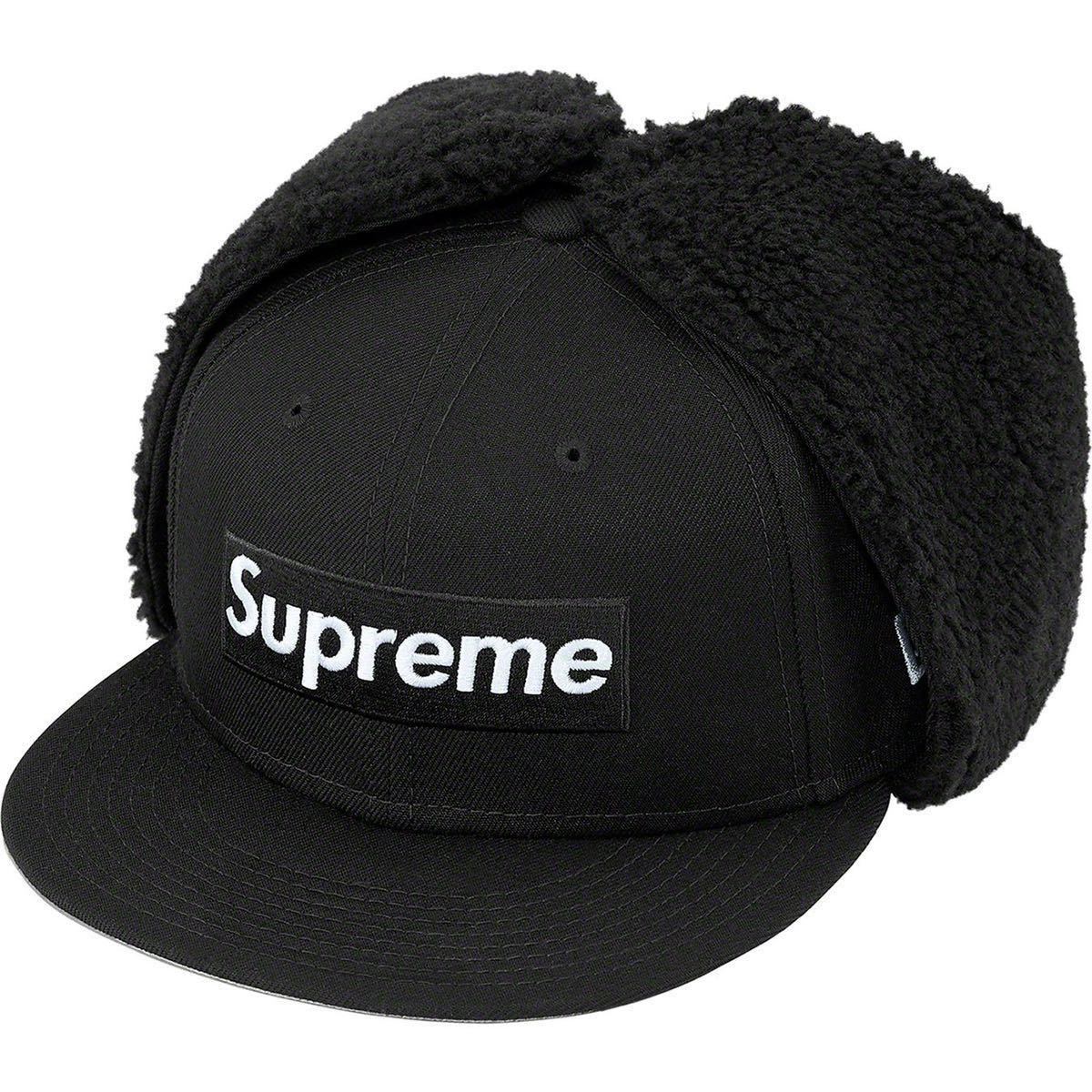 【新品未使用】 21AW 22 新作 新品 SUPREME シュプリーム EAR FLAP BOX LOGO NEW ERA ボックスロゴ ニューエラ 帽子 CAP BLACK 7 5/8拍卖