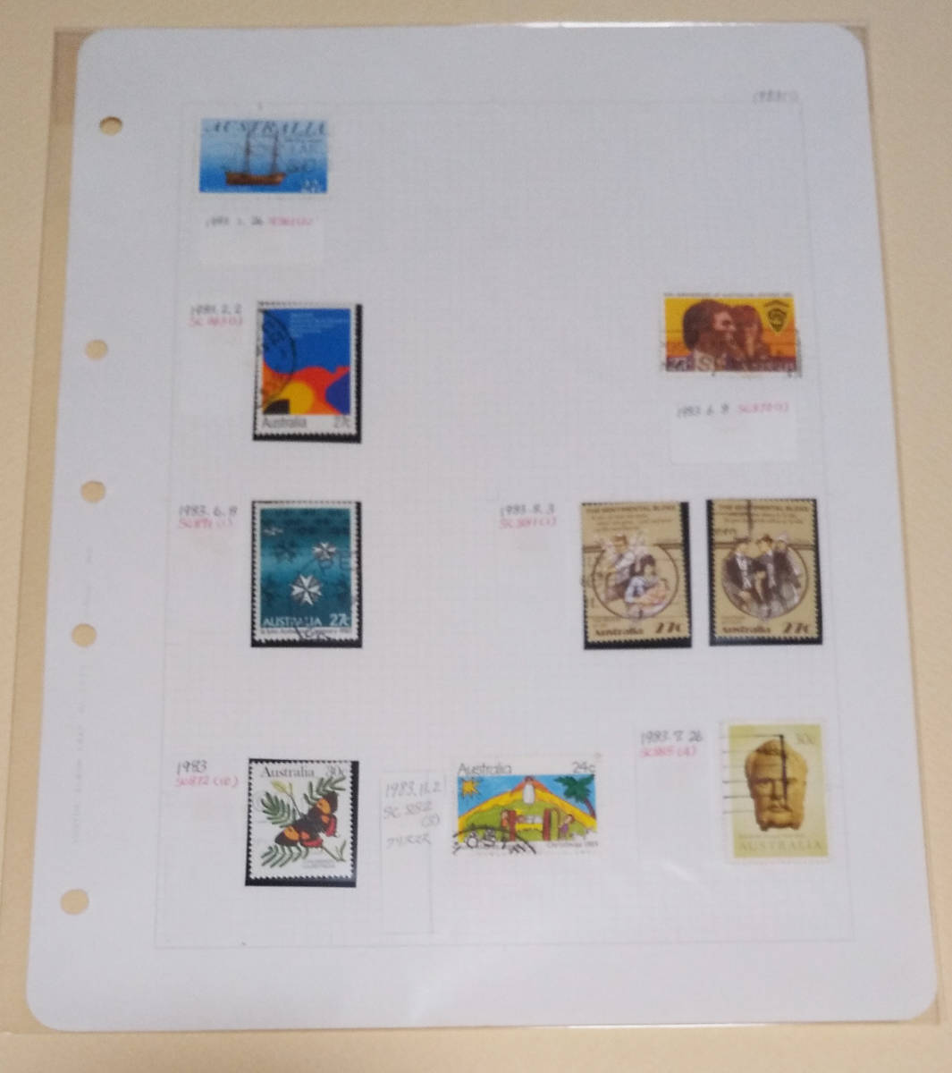 オーストラリア使用済み切手1983年発行9枚 長期保管品 拍卖