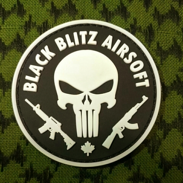 BLACK BLITZ AIRSOFT PVCパッチ 白 ワッペン ベルクロ ワッペン ベルクロ サバゲー 拍卖