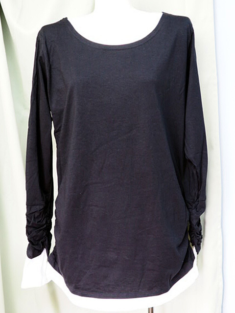 新品未使用 LARU レイヤード ブラック カットソー・3L・1206拍卖