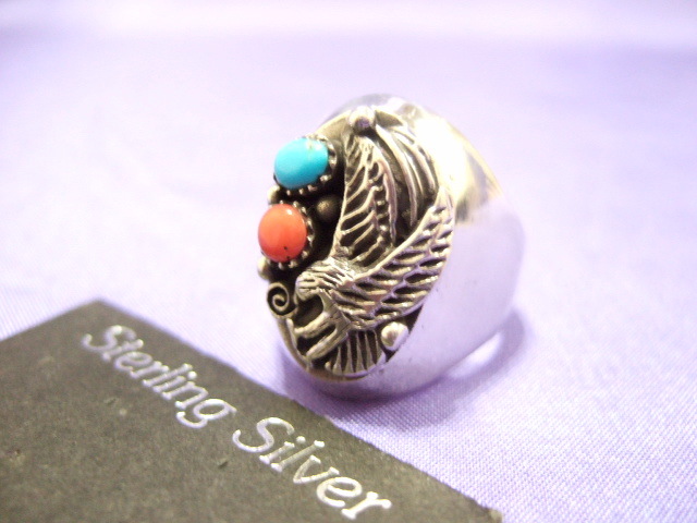 横浜最新 シルバー 925SILVER銀♪魅惑の鷲 イーグル インディアン系リング 12号 送料220円ξgRξ ξ指輪b47z拍卖