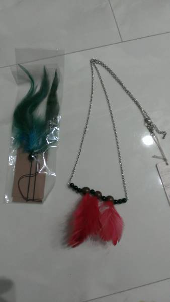 新品 コムサイズム フォークロア ヘアピン ネックレス セット 羽拍卖