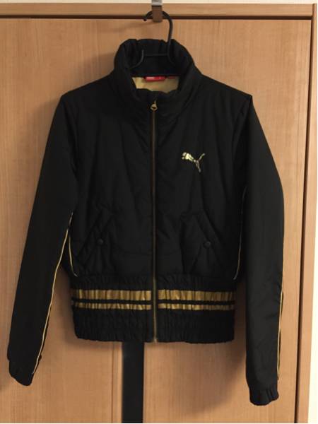 PUMA 中綿入りジャケット 防寒 サイズS レディース プーマ ブラック×ゴールド スポーツ拍卖