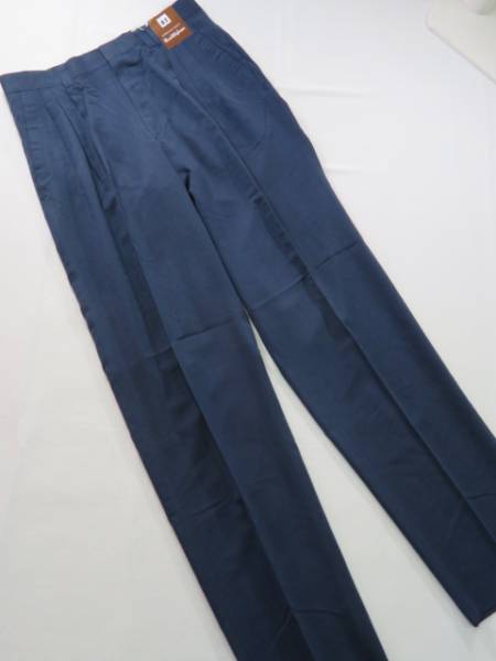 ★☆ 76 スリータック パンツ 新品 秋冬 紺鼠 日本製 ☆★拍卖