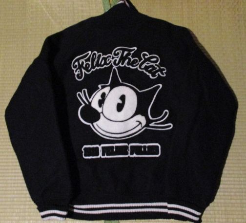 即決価格! 激レア 入手困難品 Felix スタジャン Lサイズ フェリックス 黒 ワッペン ジャケット 早い者勝ち拍卖