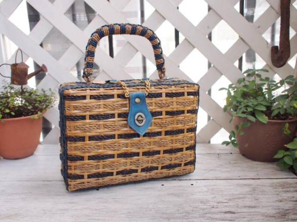 レトロビンテージ雑貨*可愛い子供用かご編みトランク☆インテリア小物ディスプレイ拍卖
