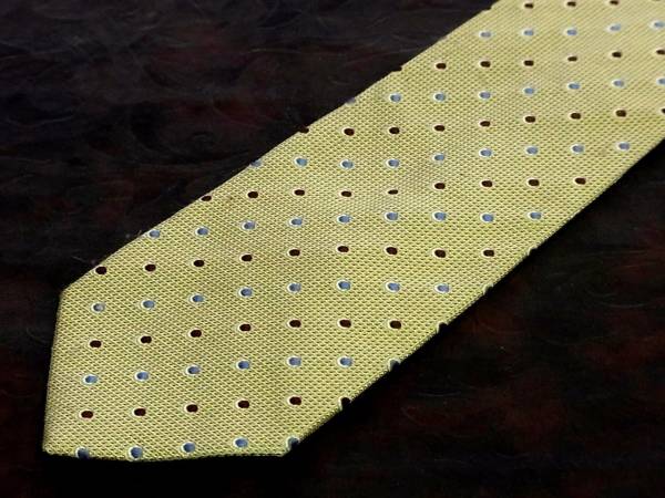 2-0411●良品【ヘンリーコットンズ】ドット刺繍ネクタイ●拍卖