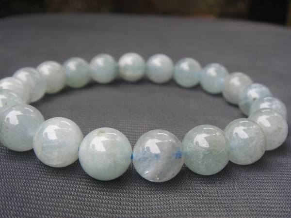 ☆風水,海の色天然4A級アクアマリンブレスレット10.5mmA27拍卖