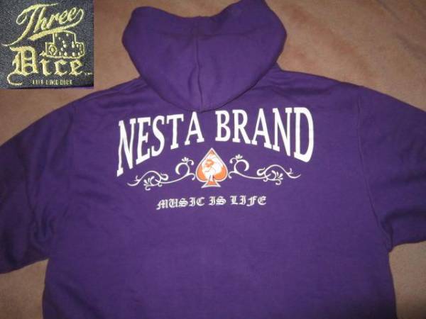 真木蔵人プロデュース! THREE DICE x NESTA スリーダイス ネスタ コラボ スウェット パーカー 紫 XL サーフィン サーファー サーフ SURF拍卖