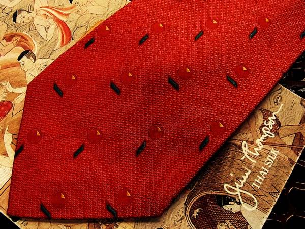 ★SALE【USED並品】1545ジムトンプソンの刺繍ネクタイ♪拍卖