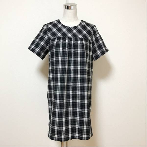定価7.245円★新品 未使用無印良品 ワンピース★在庫処分セール レディース 可愛い おしゃれ チェック柄 タグ付き 半袖 ひざ丈 ブランド拍卖