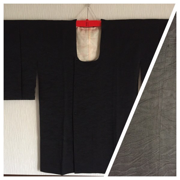 【道行コート】正絹 袷 コート丈84cm 黒 躾有り拍卖