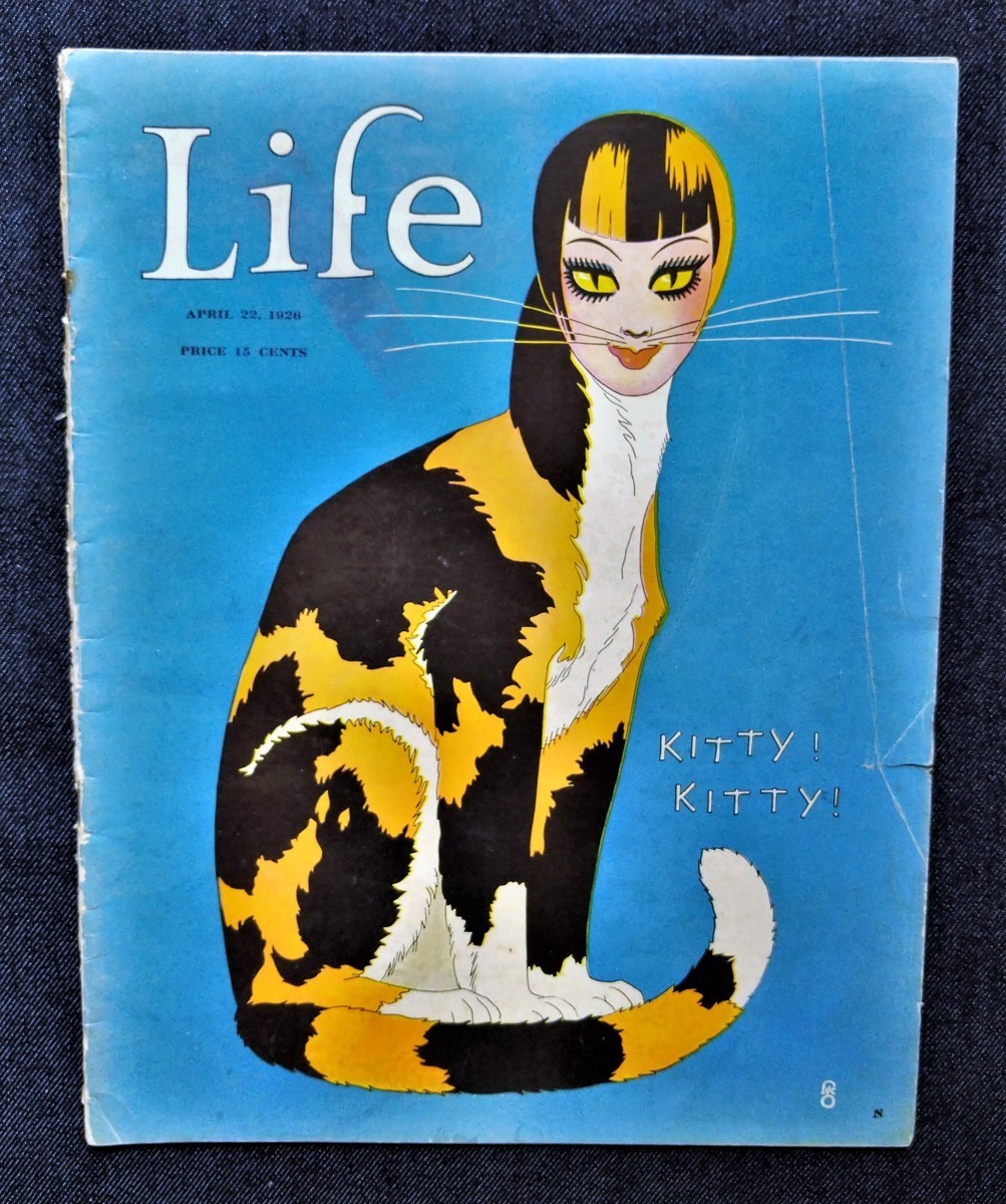 1926年 Life magazine 三毛猫 女性 表紙 ユーモア・風刺画 ローレンス・フェローズ/チャールズ・ダナ・ギブソン/Fred G. Cooper Kitty!拍卖