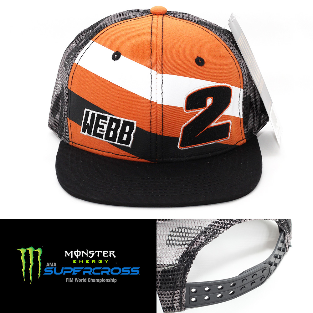 メッシュキャップ 帽子 Cooper Webb Bars スーパークロス 00022802 オレンジ/ブラック USA 平ツバ モトクロス フリーサイズ拍卖