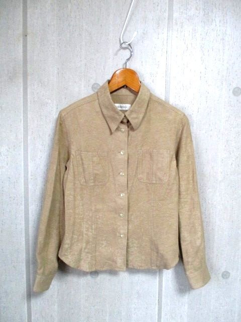 d658 LOIS CRAYON ロイスクレヨン 長袖シャツ サイズM ベージュ系 35-8 拍卖