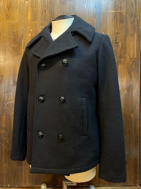 J934 メンズ コート FIDELITY フィデリティー フリークスストア Pコート ショート ウール メルトン ブラック 黒 アメリカ製 (8)/ M拍卖