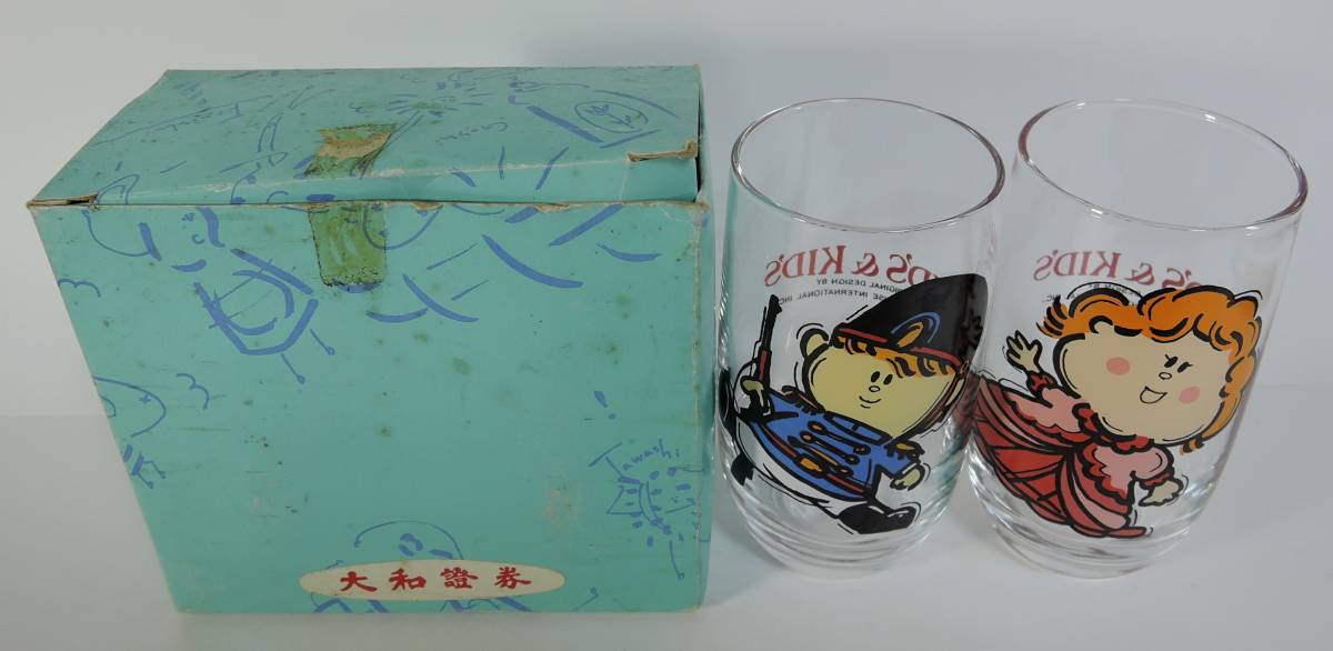 ☆10G■大和證券/大和証券 ビスケットハウス KID'S&KID'S キッズ&キッズ グラス/ガラスコップ 2個■未使用拍卖