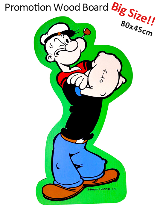 プロモーショナル ウッドボード (ポパイ) 80cm ダイカット サイン 壁掛け 木製 看板 大きい 店舗用 西海岸風 インテリア アメリカン雑貨拍卖