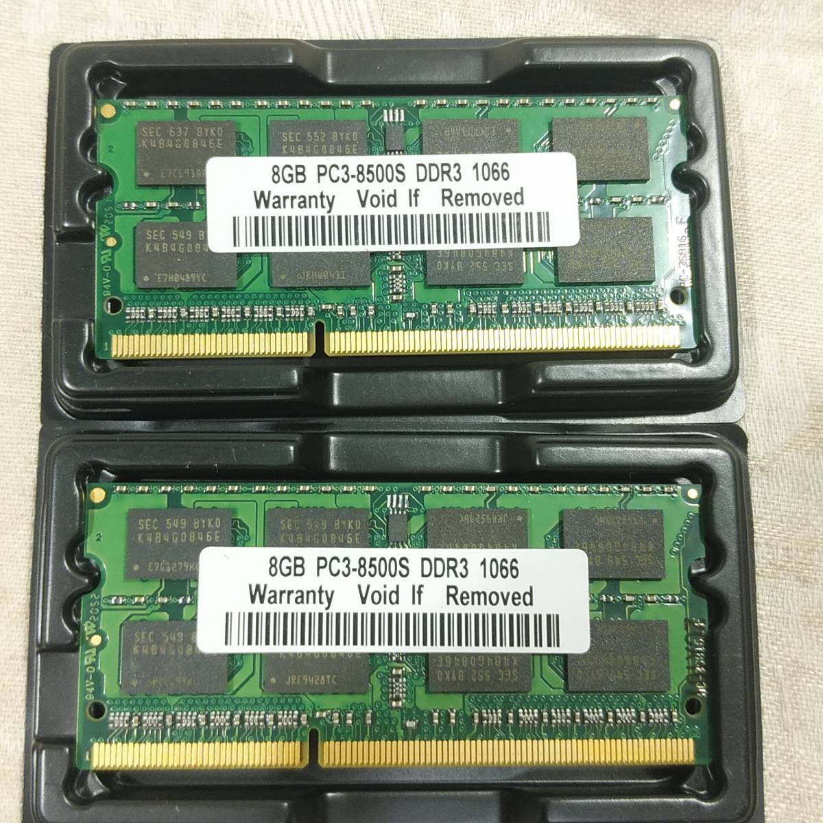 新品未使用 ノーブランド品 ノートPC用メモリ 16GB(8GBx2) 2Rx8 PC3-8500S DDR3-1066 1.5v 204ピン 送料無料拍卖