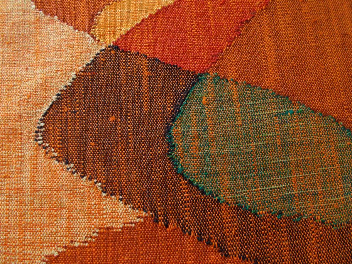 名古屋帯 手織紬 橙 和装 帯 和装 帯 仕立て上がり レディース 値下交渉あり拍卖