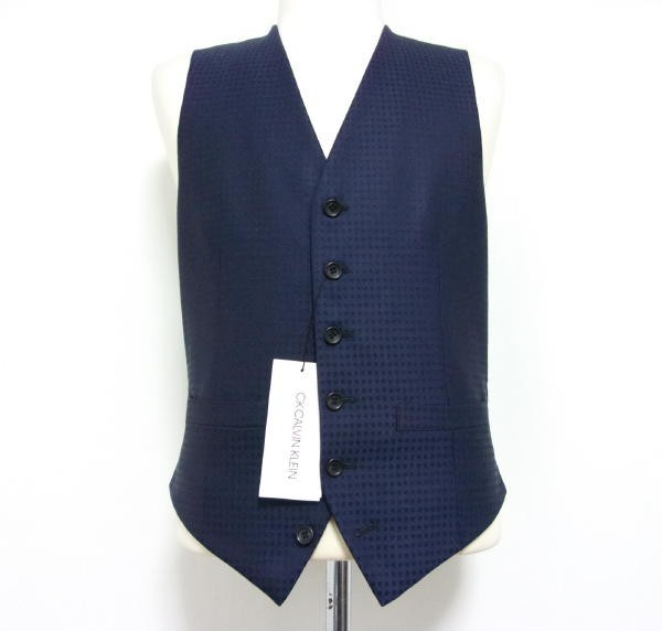 新品★CK★カルバンクライン★ウールジレ★ベスト★ネイビー★サイズ34★Calvin Klein★定価2.6万+税拍卖