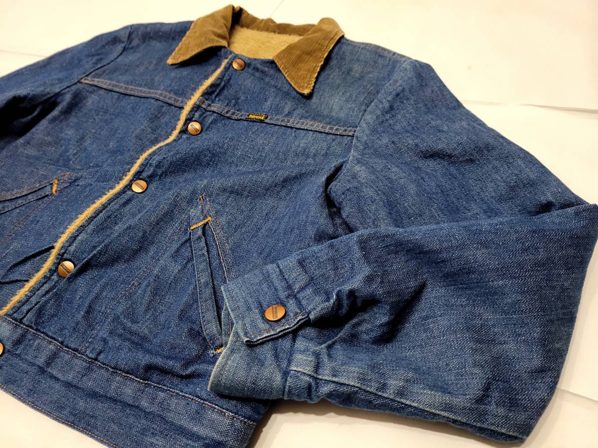 70s~ USA製 maverick 裏フリース デニムジャケット XS S 70年代 アメリカ製 ジージャン ボアジャン ラングラー ビンテージ vintage 拍卖