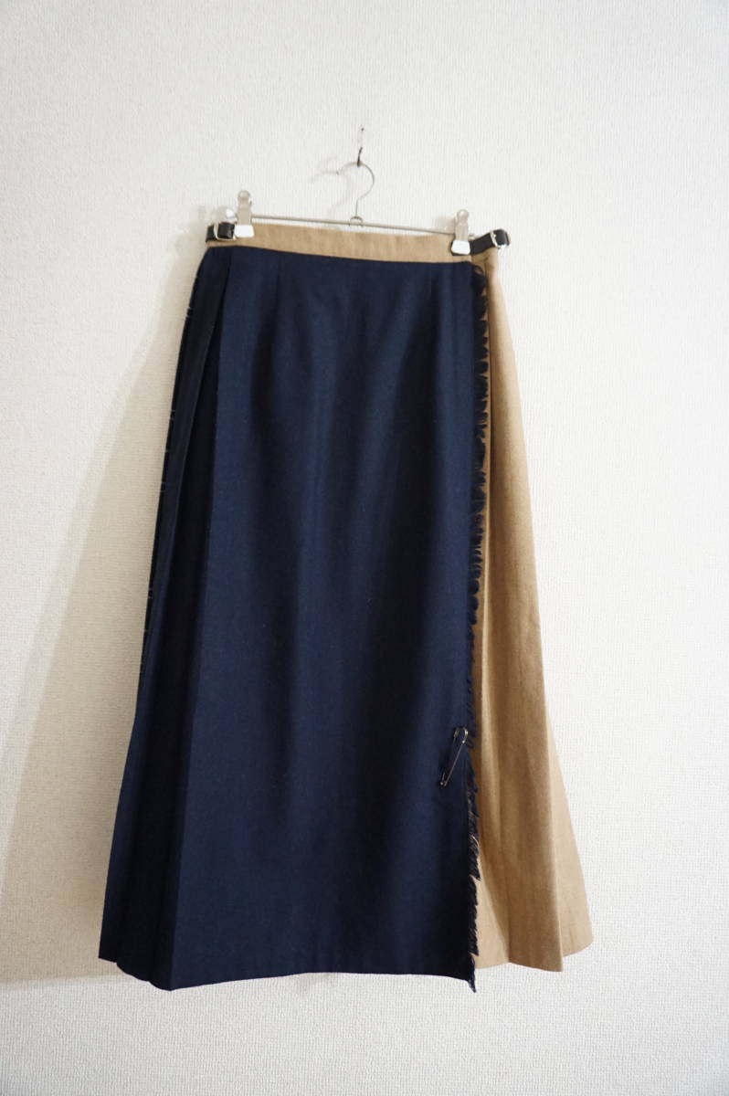 O'NEIL of DUBLIN オニールオブダブリン ドッキングデザイン ウールチェック スカート 38拍卖