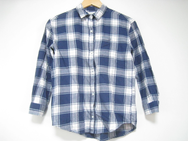 OLD NAVY オールドネイビー トップス シャツ ボーイフレンド 紺 ネイビー×ホワイト×ピンク×ライトブルー チェック サイズ L/G 10-12拍卖