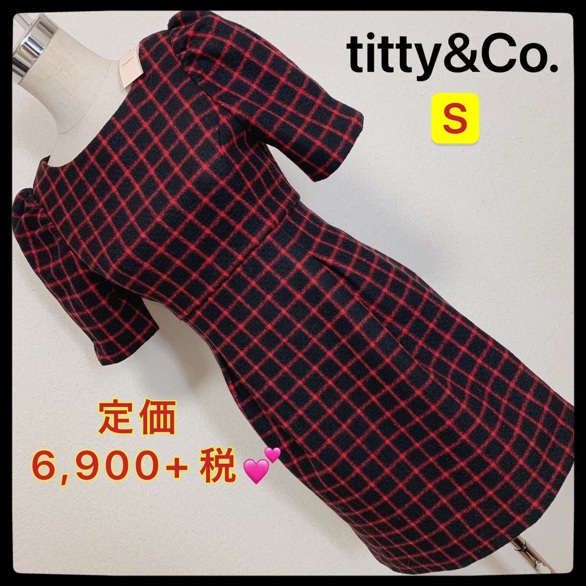 【匿名配送】 定価6,900円+税 titty&Co. ワンピース レディース 早い者勝ち 激安 ブランド 上品 可愛いおしゃれ 通学 通勤 デートタグ付き拍卖