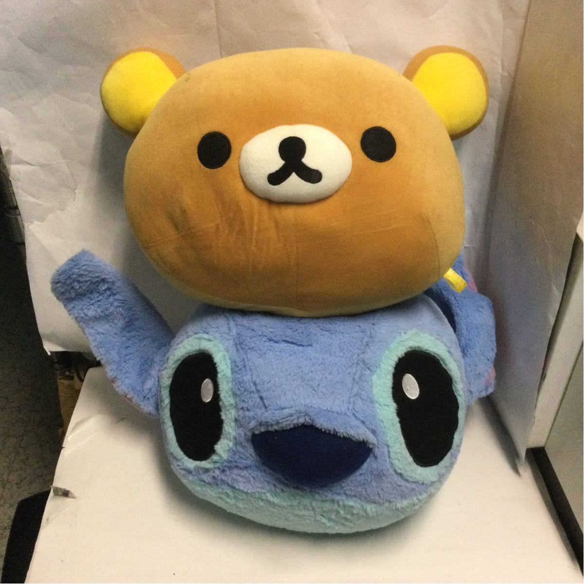 ディズニー リラックマ ぬいぐるみ 4個セット クッション ミッキー ミニー スチィッチ拍卖