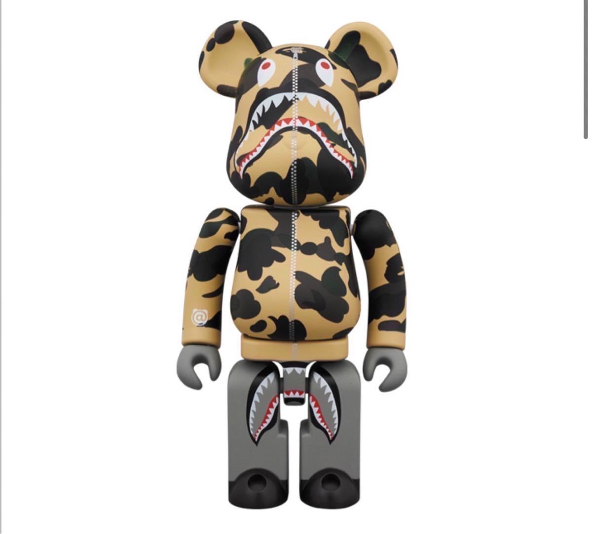BE@RBRICK x BAPE(R) 1ST CAMO SHARK BE@RBRICK 超合金 ベアブリック ベイプ エイプ イエロー メディコムトイ拍卖
