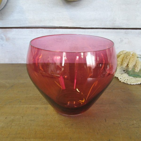 イギリス インテリア雑貨 ガラス フラワーベース 花瓶 花器 小物入れ ガラスボウル 英国 glass 1817saz拍卖