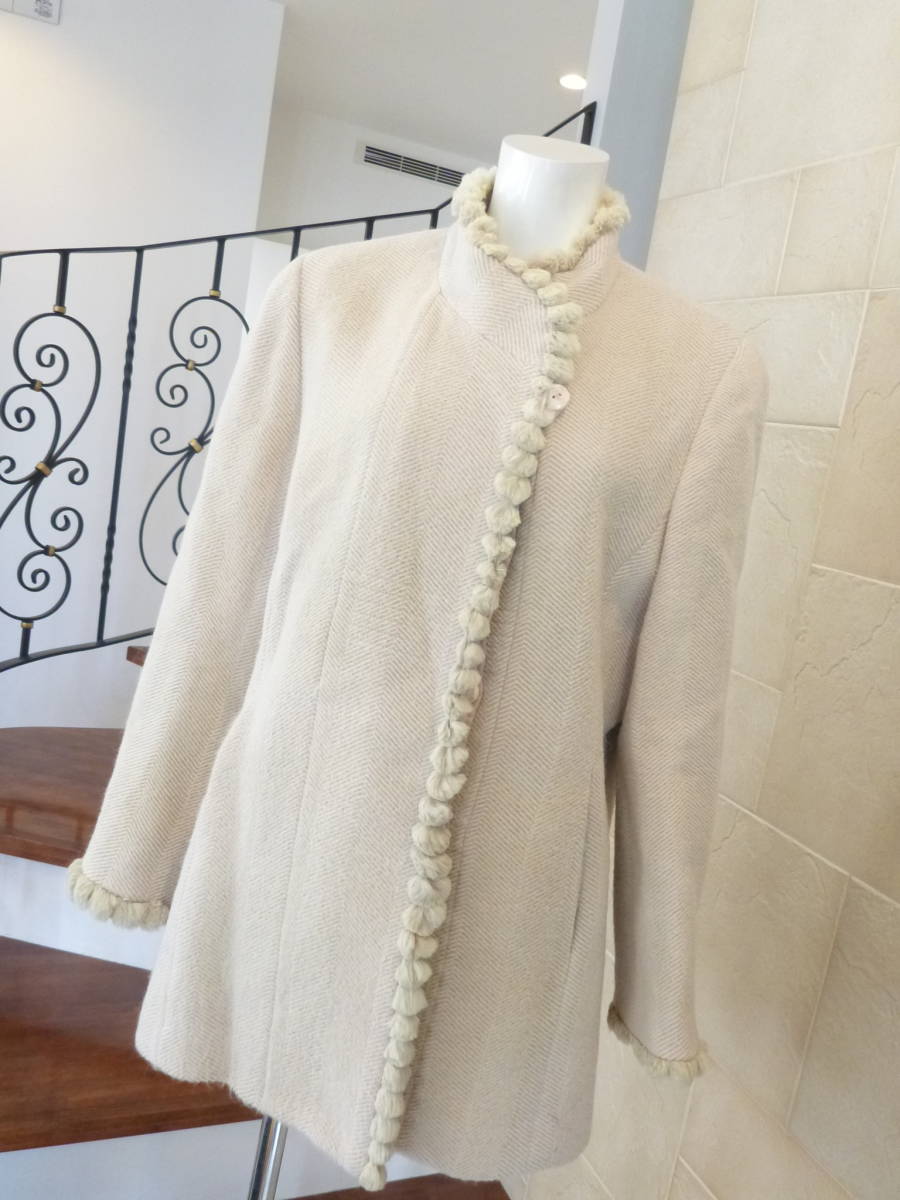 美品 mayn★ ベージュ レッキスファー使い コート L相当拍卖