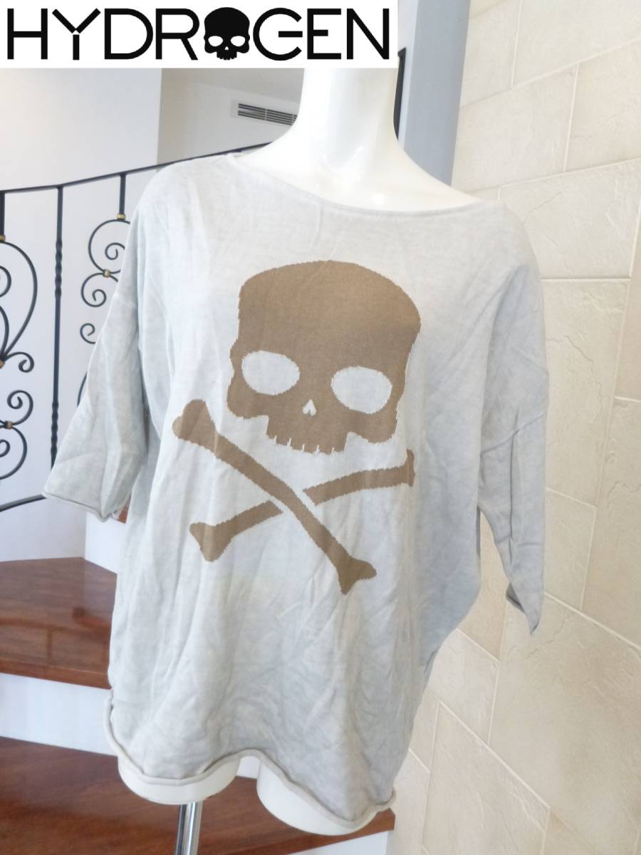 美品ハイドロゲン(HYDROGEN) ★グレー 半袖 ニット オーバーサイズ XS M L の方にも拍卖