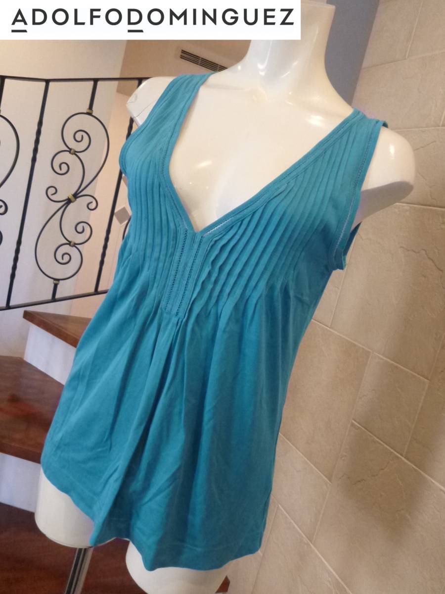 ADOLFO DOMINGUEZ(アドルフォドミンゲス) ★ターコイズブルー タンクトップ P S相当拍卖