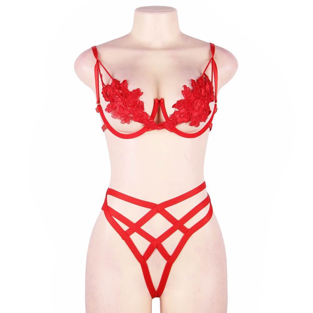 80978-2 XLサイズ ブラ ショーツ セット セクシーランジェリー 下着 赤拍卖
