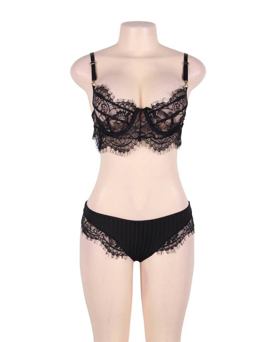 80506 Mサイズ ブラ ショーツ セット セクシーランジェリー 下着 黒拍卖