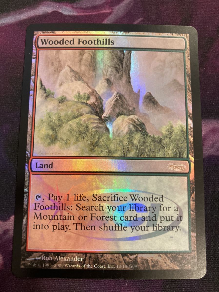 PROMO 樹木茂る山麓 英FOIL1枚 ジャッジ褒賞 MTG wooded foothills 英語 プロモ DCI拍卖