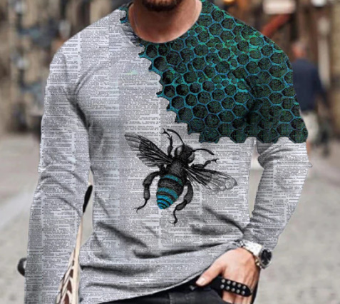 y301 長袖Tシャツ 素材 ポリエステル カジュアル 3DプリントTシャツ サイズ(S~5XL 8サイズ)拍卖