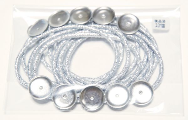 ハンドメイド 金具 レジン パーツ 皿つきヘアゴム 銀 13mm 10個拍卖