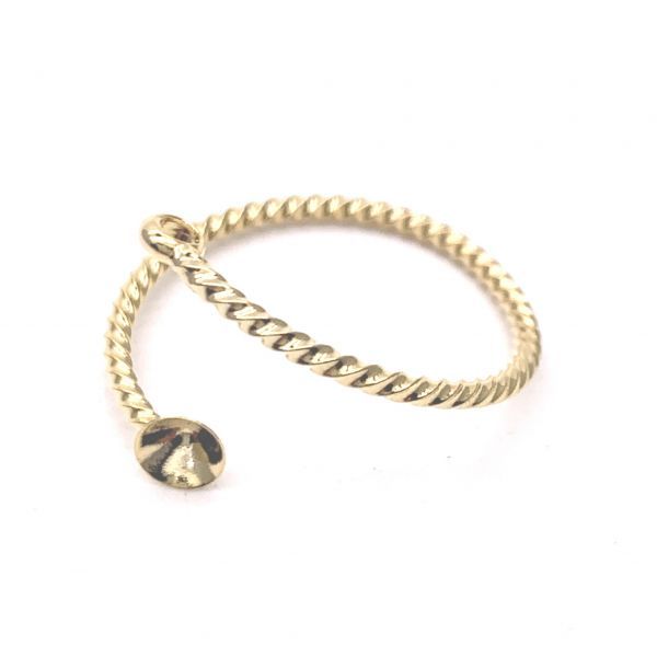 アクセサリー パーツ ハンドメイド K16GP ゴールド デコ台&カン付き リング 1個拍卖