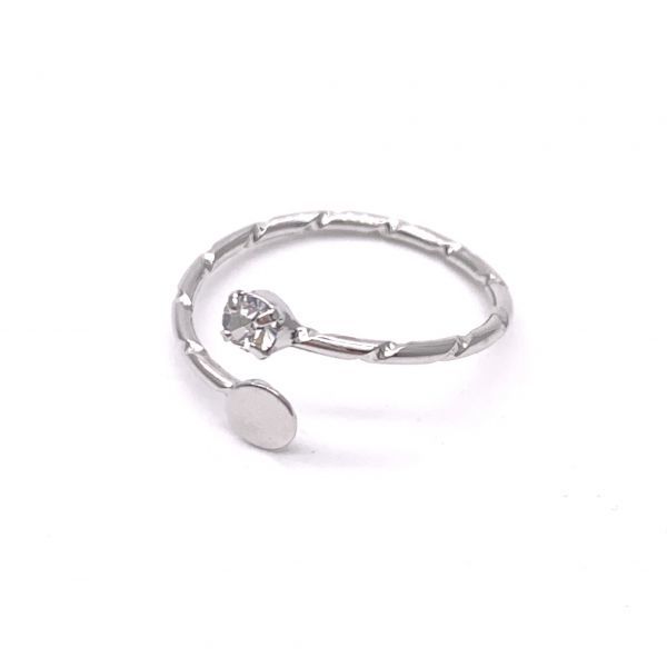 アクセサリー パーツ ハンドメイド 本ロジウム デコ台&ストーン付き リング 1個拍卖